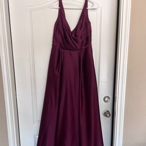 David’s Bridal Wine Bridesmaids Dress